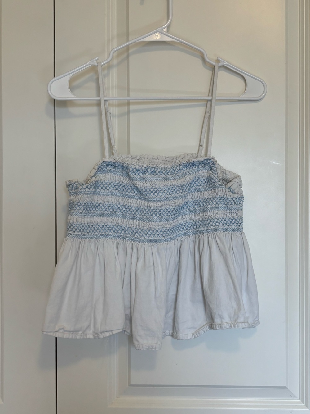 A Hand-Smocked Paloma Top White